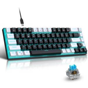 V800 Wired Mechanical Gaming Keyboard, RGB Backlit Keyboard, Ultra-Compact 68 Keys Keyboard for PC/Mac - Brand New