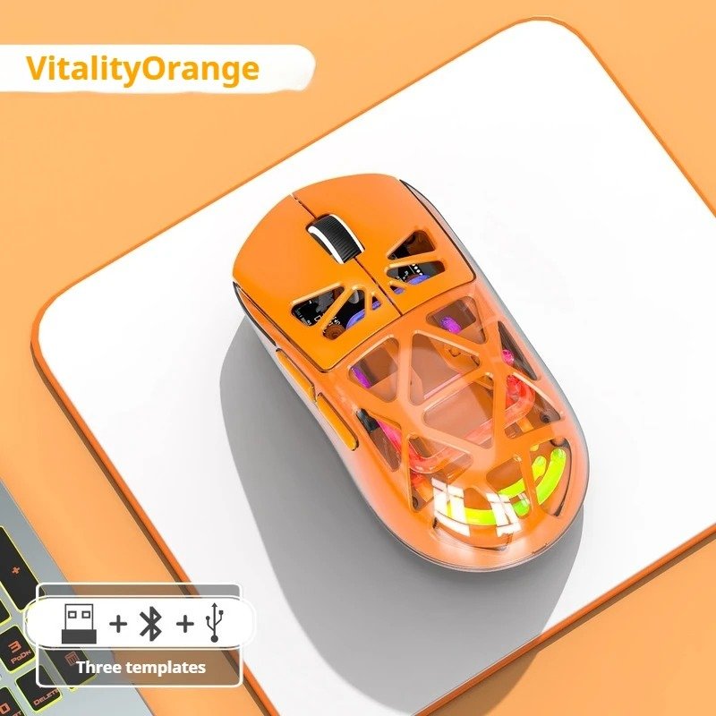 M7 Tri-Mode Bluetooth Wireless Connection Charging Transparent Mouse Multi System Compatible Lightweight - Brand New - Image 2