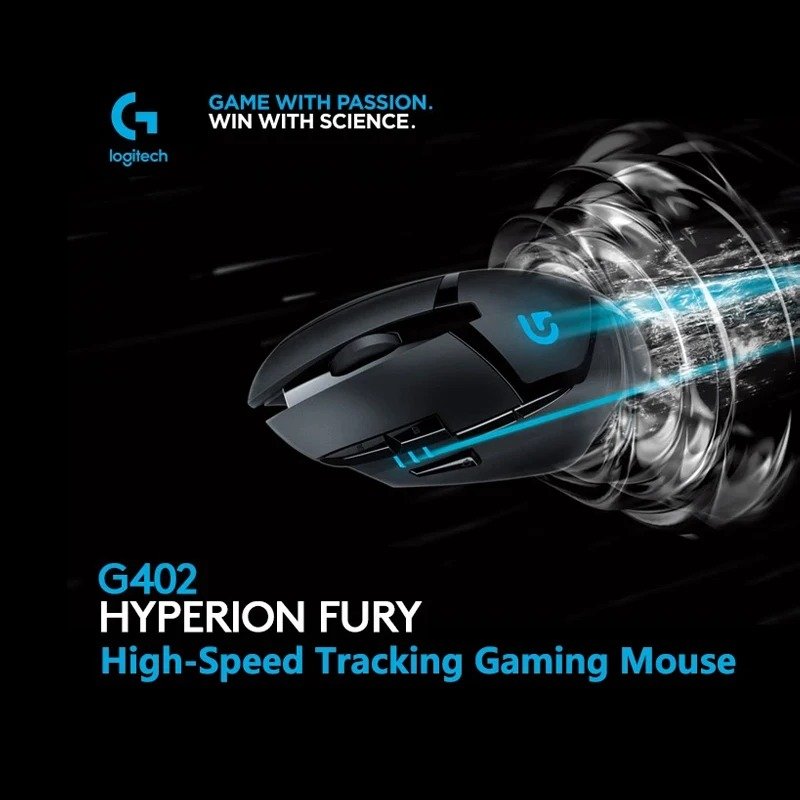 Logitech G402 Hyperion Fury Gaming Mouse with 4000DPI High Speed Fusion Engine 32-BIT ARM Processor (Used with Box) - Image 3