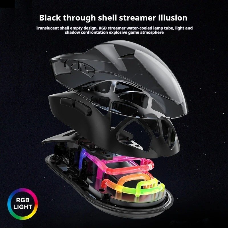 M7 Tri-Mode Bluetooth Wireless Connection Charging Transparent Mouse Multi System Compatible Lightweight - Brand New - Image 3