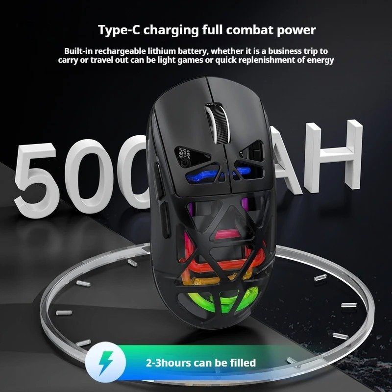 M7 Tri-Mode Bluetooth Wireless Connection Charging Transparent Mouse Multi System Compatible Lightweight - Brand New - Image 6