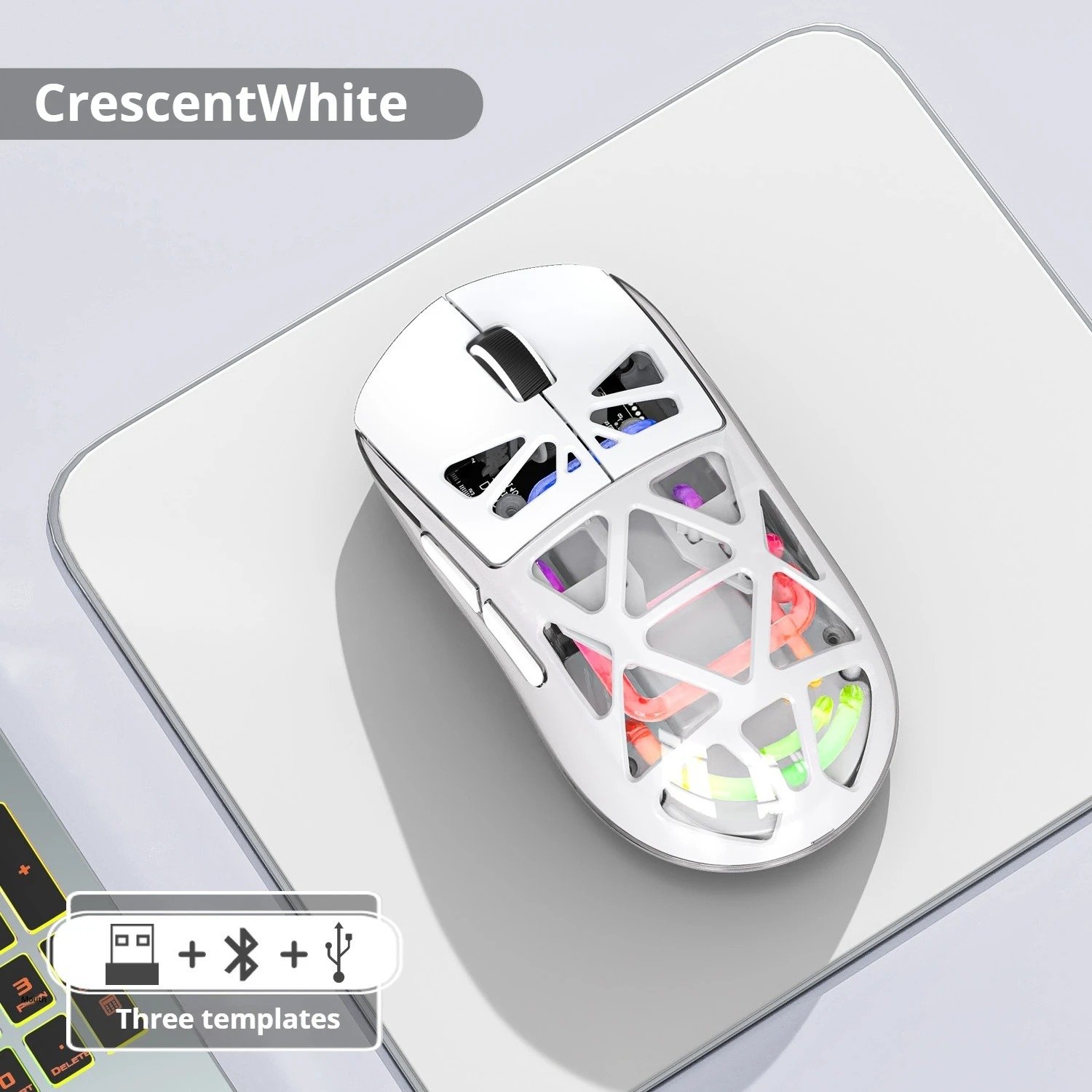 M7 Tri-Mode Bluetooth Wireless Connection Charging Transparent Mouse Multi System Compatible Lightweight - Brand New - Image 9