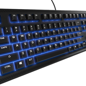 SteelSeries Apex 100 Gaming Keyboard (Without BOX) - Tactile & Silent - Blue LED Backlit - Splash Resistant - Media Controls