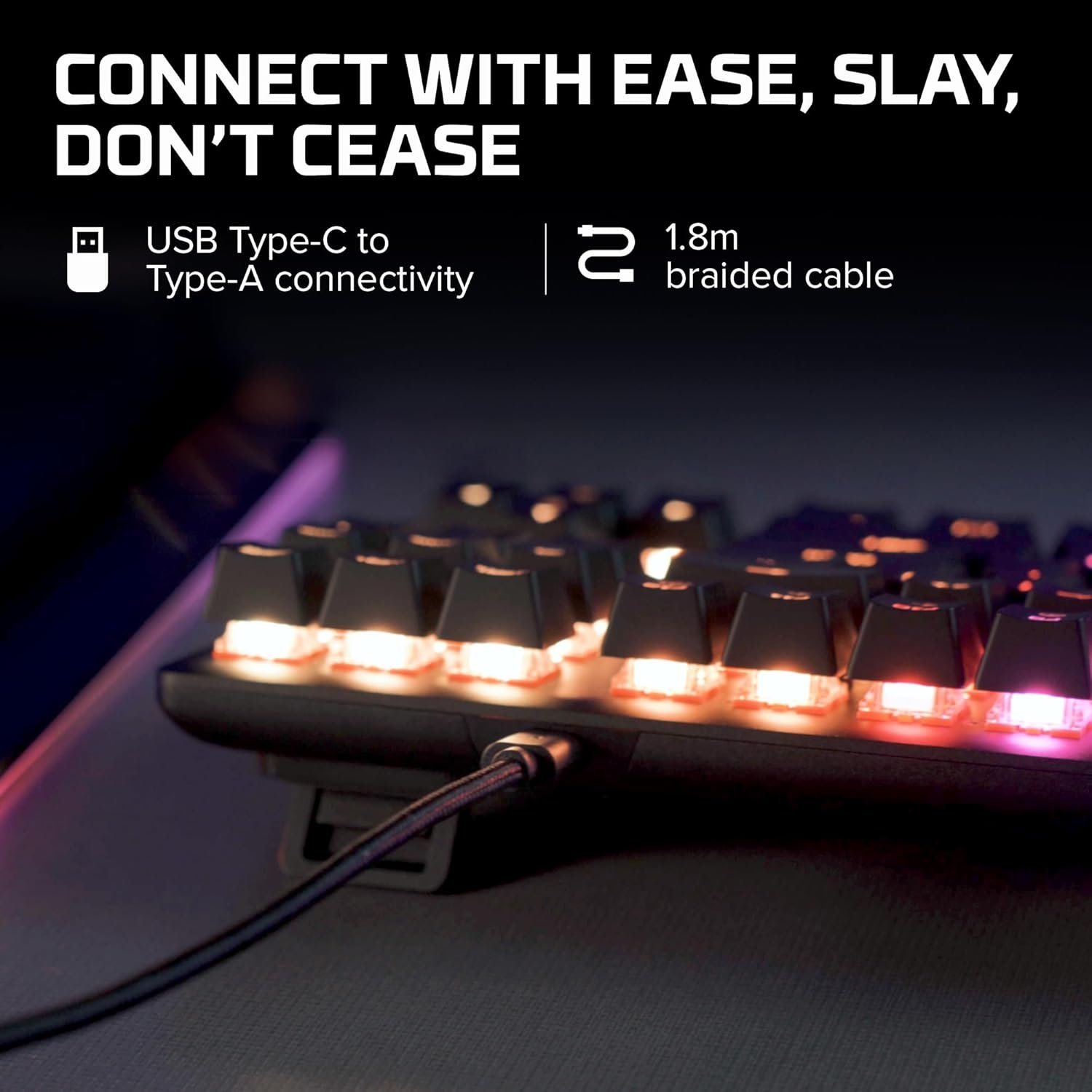 HyperX Alloy Origins Core - Tenkeyless Mechanical Gaming Keyboard, Software Controlled Light & Macro Customization, Compact Form Factor, RGB LED Backlit, Linear HyperX Red Switch,Black - Image 4