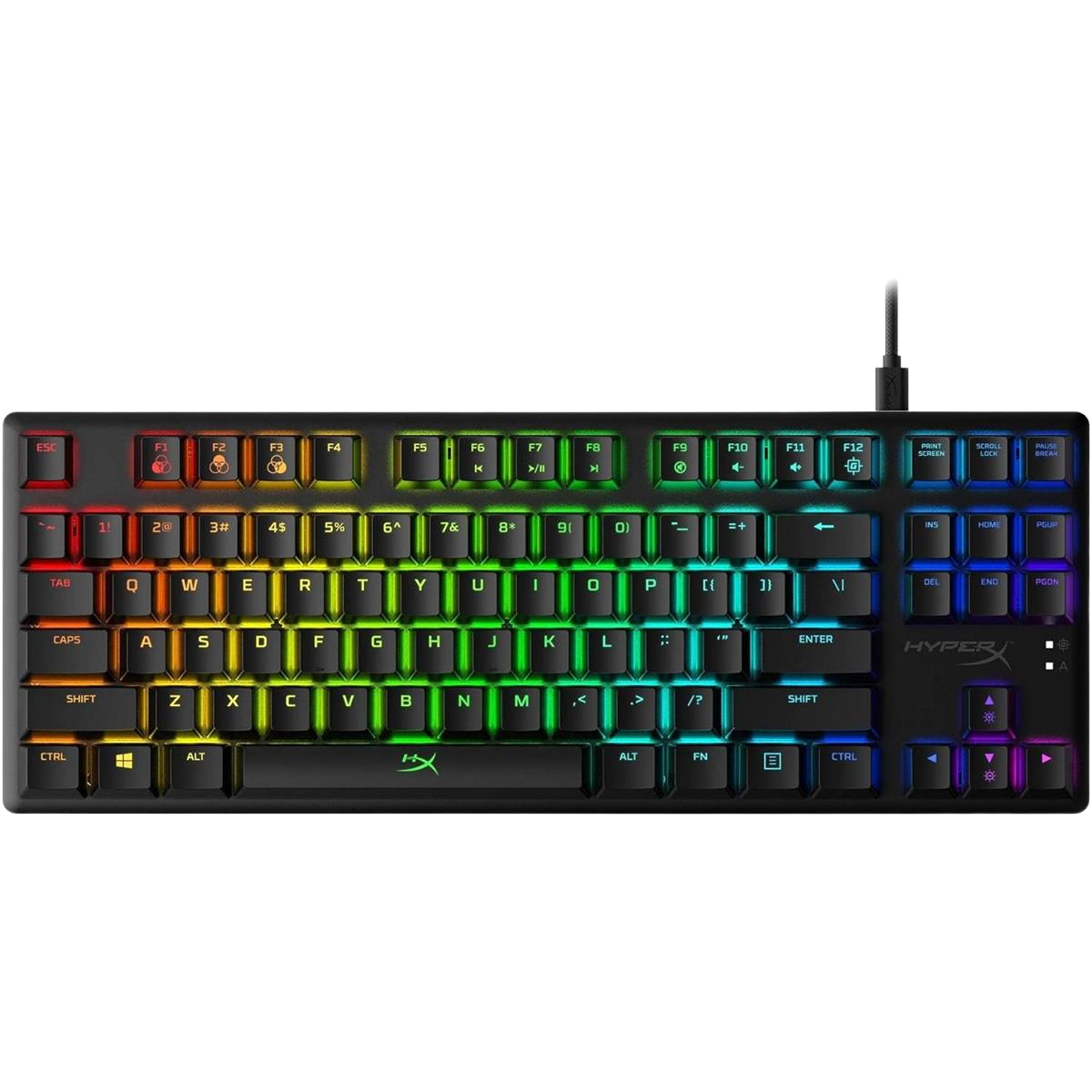 HyperX Alloy Origins Core - Tenkeyless Mechanical Gaming Keyboard, Software Controlled Light & Macro Customization, Compact Form Factor, RGB LED Backlit, Linear HyperX Red Switch,Black