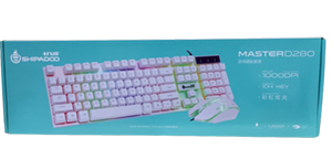 SHIPADOO D280 Gaming Keyboard Mouse Combo RGB Backlit Transparent Keycaps Anti-Ghosting for Esports Office MAC
