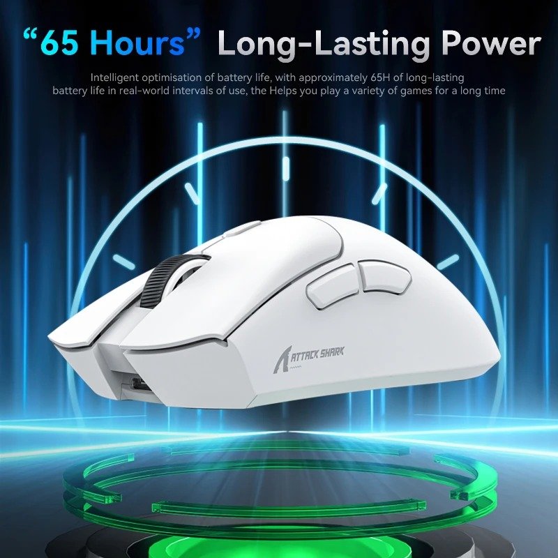 Attack Shark R1 18000dpi Wireless Gaming Mouse,1000Hz PAW3311 ,Bluetooth 2.4 Tri-mode Connection, Macro Gaming Mouse No Ratings - Image 4